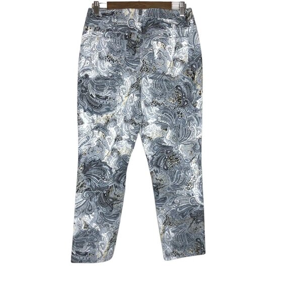 Chico's NWT Feathered Paisley Girlfriend Slim Leg Ankle Jeans Size 0 - Picture 2 of 11